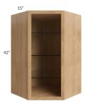 Tuscan Timber 27x42 Corner Wall Cabinet (No Door) To Be Used With A Glass Door
