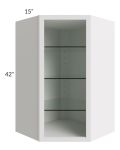 Midtown Cloud Shaker 27x42 Corner Wall Cabinet (No Door) To Be Used With A Glass Door
