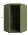 Midtown Hunter Green Shaker 27x42 Corner Wall Cabinet (No Door) To Be Used With A Glass Door
