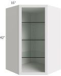 Vienna Cloud 27x42 Corner Wall Cabinet (No Door) To Be Used With A Glass Door
