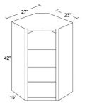 27x42 Corner Wall Cabinet (No Door) To Be Used With A Glass Door