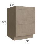 Cobblestone Grey 24" 2-Drawer Base Cabinet