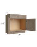 Cobblestone Grey 36" Vanity Sink Base Cabinet