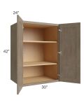 Cobblestone Grey 30x42x24 Split Pantry Wall Cabinet