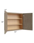 Cobblestone Grey 33x30 Wall Cabinet