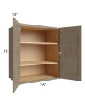 Cobblestone Grey 36x42x24 Split Pantry Wall Cabinet