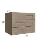 Cobblestone Grey 18x24 3-Drawer Wall Cabinet