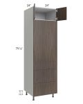 Milan Cafe 24x84 Single Oven Cabinet with 3 Drawers