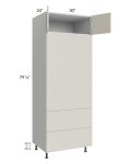 Milan Beige Matte 30x84 Combo Oven Cabinet