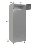 Milan Grey Gloss 30x84 Combo Oven Cabinet