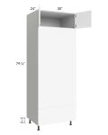 Milan White Matte 30x84 Double Oven Cabinet