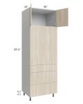 Milan Natural 30x90 Single Oven Cabinet with 3 Drawers