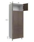 Milan Cafe 30x90 Single Oven Cabinet with 3 Drawers