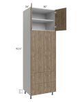 Milan Pecan 30x96 Combo Oven Cabinet