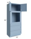 Sky Blue Shaker 33x84 Oven Cabinet