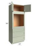 Midtown Pistachio Green Shaker 33x90 Oven Cabinet