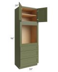 Midtown Hunter Green Shaker 33x96 Oven Cabinet
