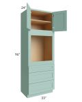 Midtown Mint Green Shaker 33x96 Oven Cabinet