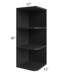 Midtown Black Shaker 12x30 Open End Wall Cabinet