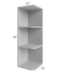 Tuscan Painted Grey 12x36 Open End Wall Cabinet