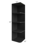 Midtown Black Shaker 12x42 Open End Wall Cabinet