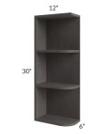 Midtown Dark Grey Shaker 6x30 Open End Wall Cabinet – Left Opening