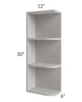 Midtown Light Grey Shaker 6x30 Open End Wall Cabinet – Left Opening