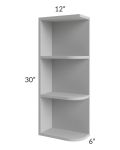 Midtown Painted Grey Shaker 6x30 Open End Wall Cabinet – Left Opening