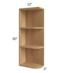 Midtown Timber Shaker 6x30 Open End Wall Cabinet – Left Opening