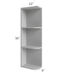 Tuscan Painted Grey 6x36 Open End Wall Cabinet – Left Opening