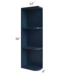 Midtown Blue Shaker 6x36 Open End Wall Cabinet – Left Opening
