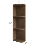 Midtown Mocha Shaker 6x36 Open End Wall Cabinet €“ Left Opening
