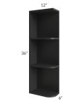 Midtown Black Shaker 6x36 Open End Wall Cabinet – Left Opening