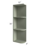 Midtown Pistachio Green Shaker 6x36 Open End Wall Cabinet - Left Opening