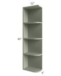 Midtown Pistachio Green Shaker 6x42 Open End Wall Cabinet - Left Opening