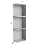 Tuscan Painted Grey 6x36 Open End Wall Cabinet – Right Opening