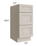 Catalina Mist 15" 3-Drawer Vanity Base Cabinet