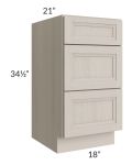 Catalina Mist 18" 3-Drawer Vanity Base Cabinet