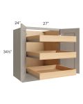 Catalina Mist 27" Full Height Base Cabinet with 3 Rollout Trays