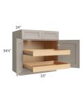 Catalina Mist 33" Base Cabinet with 2 Rollout Trays