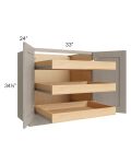 Catalina Mist 33" Full Height Base Cabinet with 3 Rollout Trays