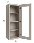 Catalina Mist 15x42 Wall Glass Door Cabinet (Prepped for Glass Doors)