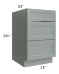 Catalina Meadow Green 21" 3-Drawer Base Cabinet - Low stock through March