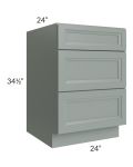 Catalina Meadow Green 24" 3-Drawer Base Cabinet 