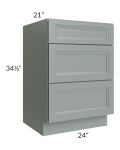 Catalina Meadow Green 24" 3-Drawer Vanity Base Cabinet