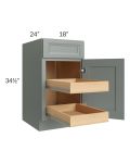 Catalina Meadow Green 18" Base Cabinet with 2 Rollout Trays