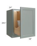 Catalina Meadow Green 18" Full Height Door Base Cabinet with Double Trashcan Pullout