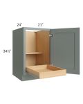 Catalina Meadow Green 21" Full Height Door Base Cabinet with 1 Rollout Tray