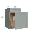 Catalina Meadow Green 21" Base Cabinet with Double Trashcan Pullout