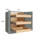 Catalina Meadow Green 27" Full Height Base Cabinet with 3 Rollout Trays